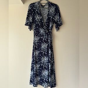 BCBGMaxAzria Navy Floral Midi Dress